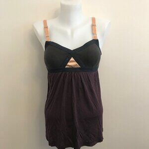 VPL Tank Convexity Breaker Cami Color Block  Flowy Top Shirt Empire Waist Sz L